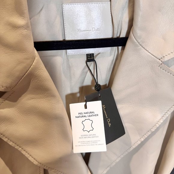 NWT Massimo Dutti Nappa Leather Trench Coat - Picture 5 of 11